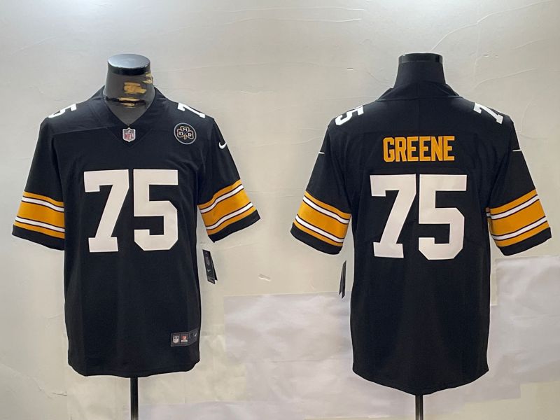 Men Pittsburgh Steelers #75 Greene Black 2024 Nike Vapor Limited NFL Jersey style 4->pittsburgh steelers->NFL Jersey